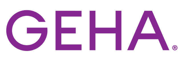 geha-logo-1.png - California Mental Health GEHA Logo: Purple GEHA company name on grey background. Health insurance provider branding.