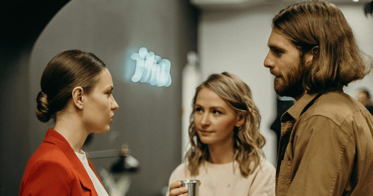 image-10 - California Mental Health Early intervention for depression: Three people talking, likely discussing mental health treatment options and support resources.