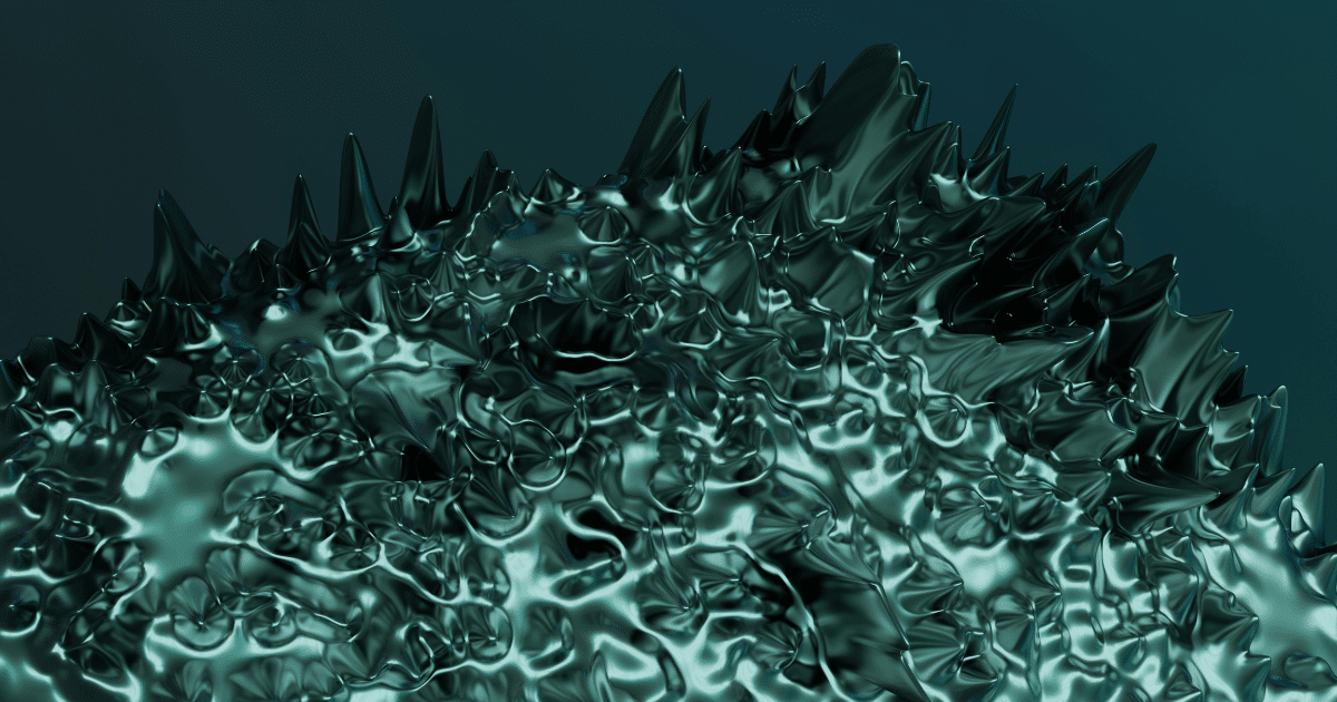 image - California Mental Health Abstract image representing chronic pain and mental health, showing a textured, spiky, metallic form, symbolizing inner turmoil.