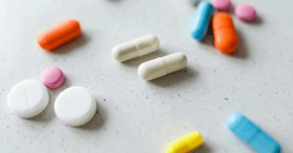 image - California Mental Health Hydroxyzine anxiety medication: Close-up of colorful pills and capsules. Treatment options for anxiety symptoms.