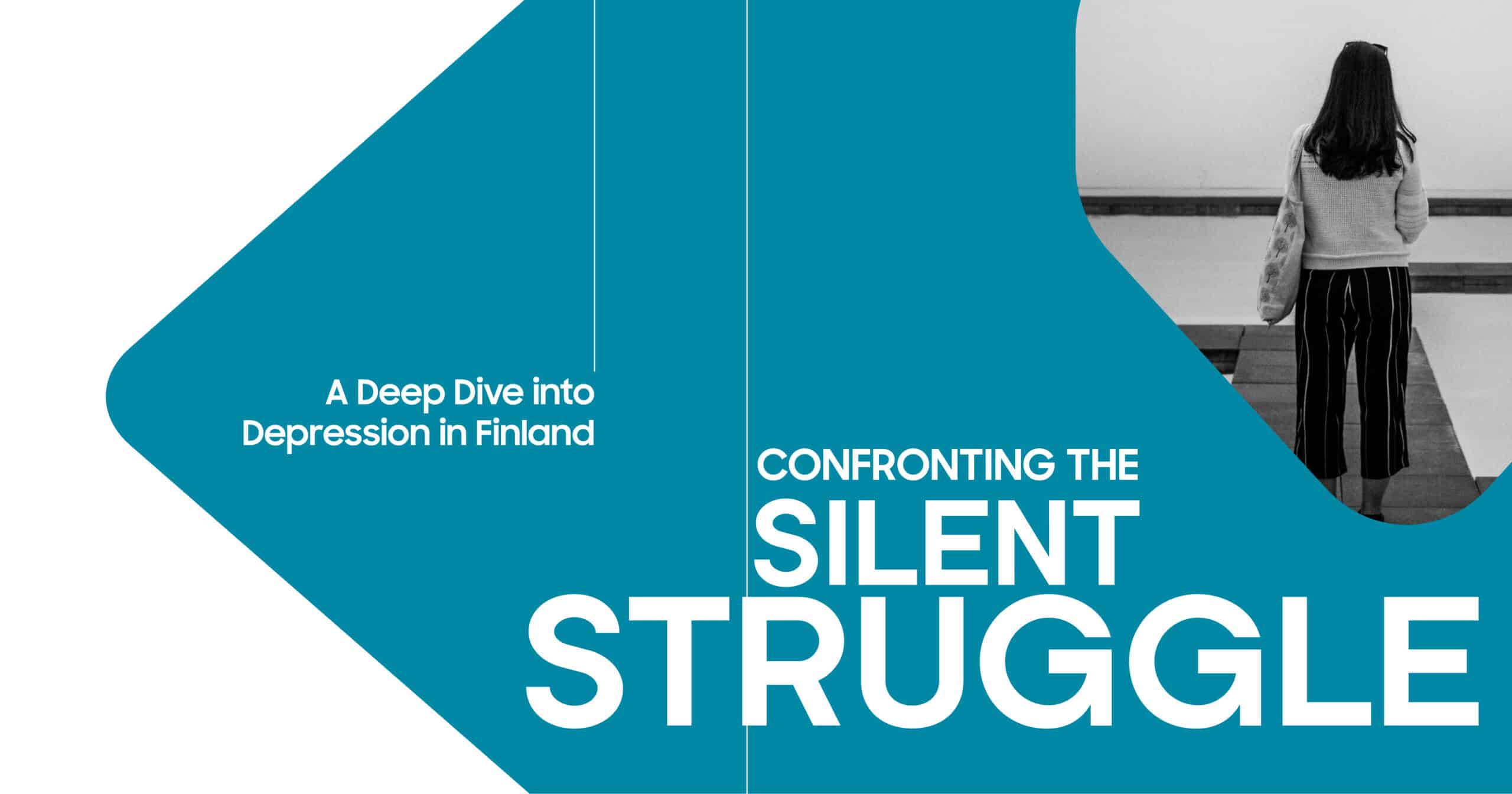 Depression in Finland: Image of a woman symbolizing the silent mental health struggle, conveying the crisis in Finland.