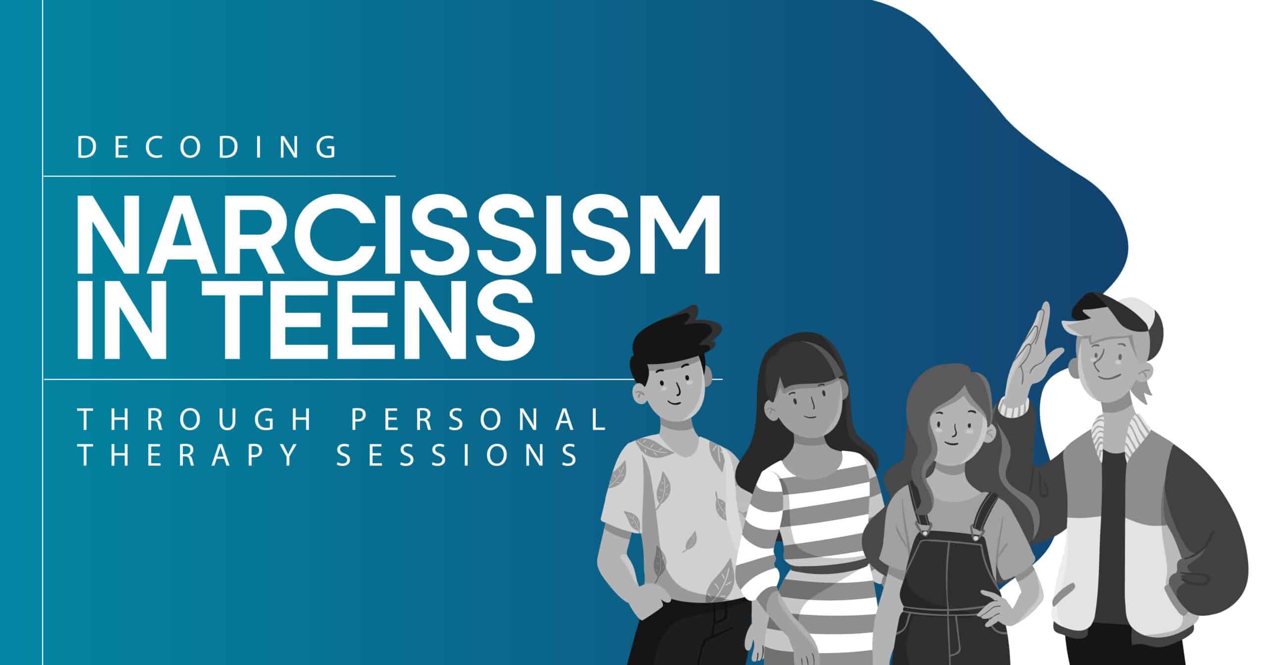 Narcissism in Teens: Group of teens, representing personal therapy sessions for understanding narcissistic traits. 