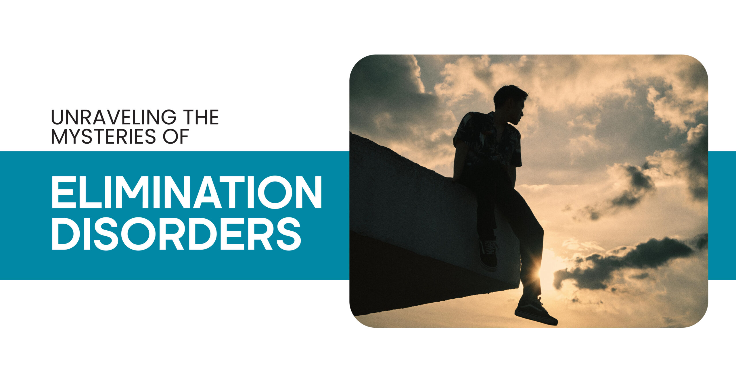 Elimination Disorders: Image of a person silhouetted against a cloudy sky, symbolizing mental health challenges.