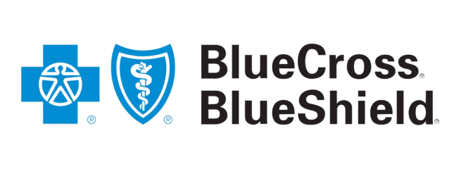 BlueCross BlueShield logo with a blue cross, a medical shield, and the text BlueCross BlueShield on a white background.