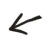 Abstract dark green brushstroke shape resembling a leaf or curved mark.